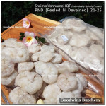 Shrimp prawn udang IQF VANNAMEI PND (Peeled & Deveined) 21-25 price/pack 1kg +/-46pcs